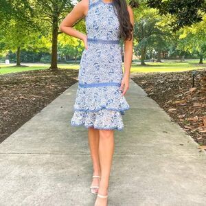 Red Dress Annual Garden Party Pale Blue Lace Dress